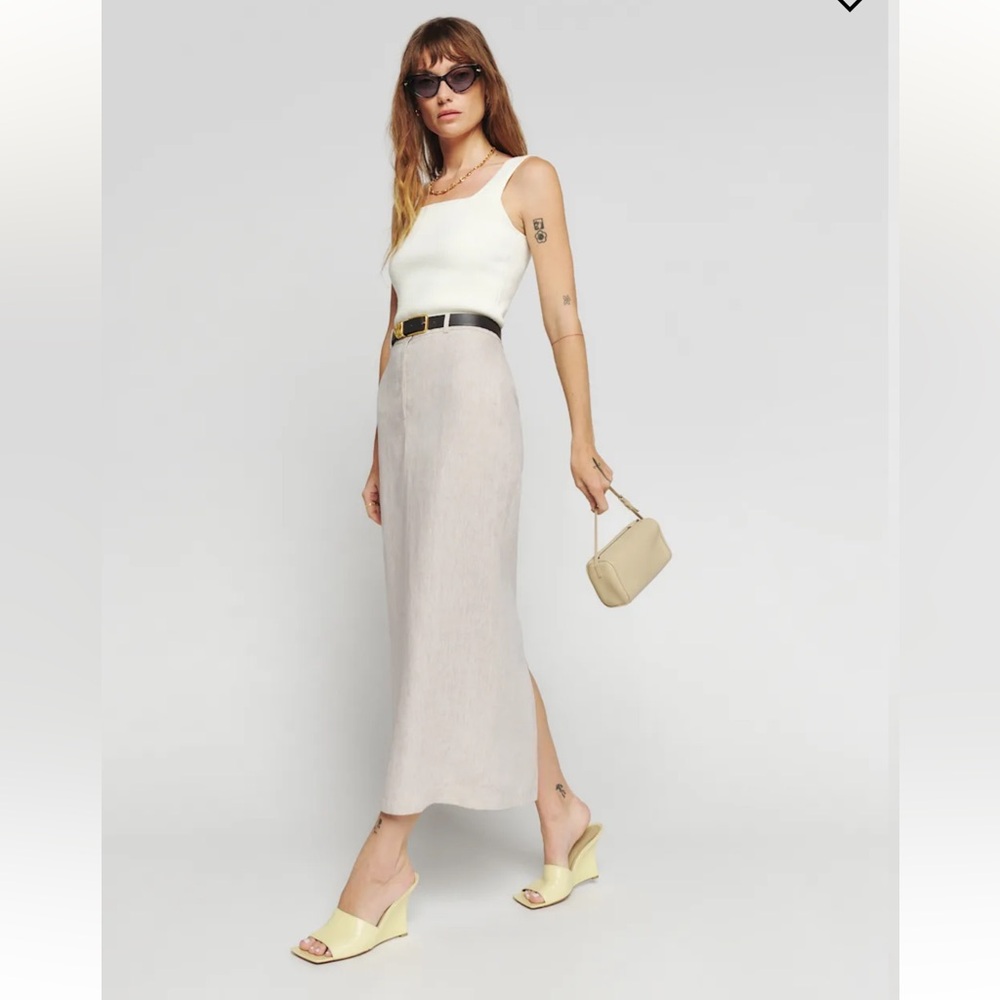 Reformation Gia Linen Skirt